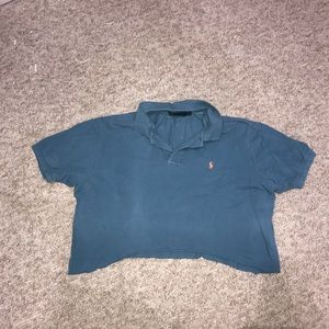 Blue Cropped Polo